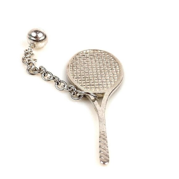 Tiffany & Co. Tennis Racquet Ball Pendant Top Charm Silver 925 Auth #2112 - Picture 2 of 7